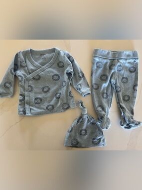 Petit Len Blue Lion Print Pajama Set